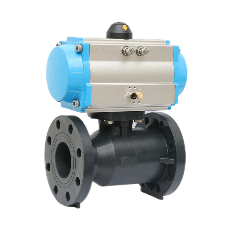 Robinet à bille pneumatique à bride FRPP Q641F-10S DN15-300 1/2'-12' norme ANSI