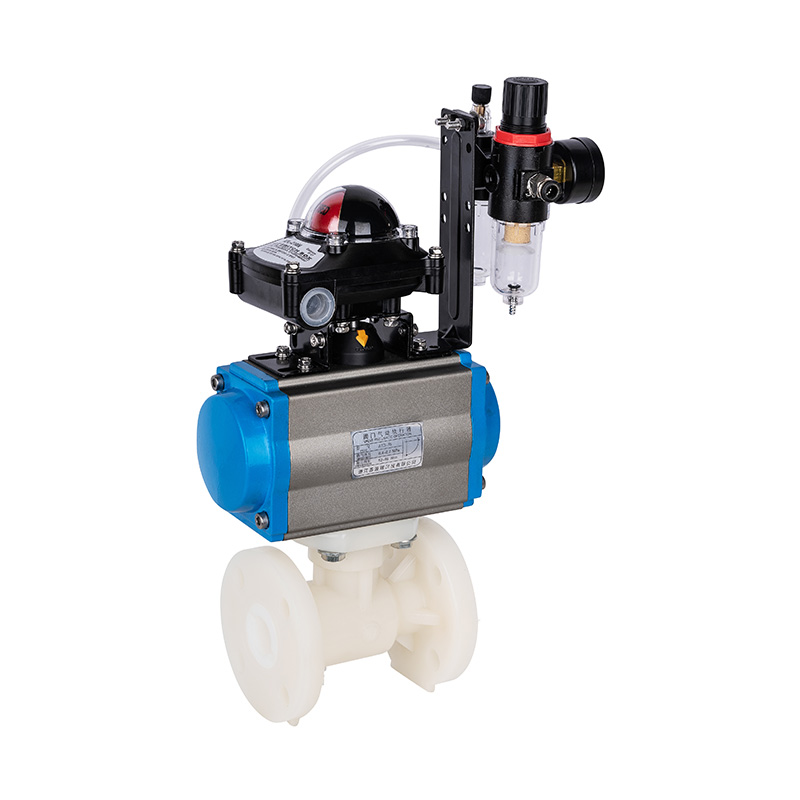 Robinet à tournant sphérique pneumatique de bride de PVDF Q641F-10F DN15-300 1/2' - 12' norme ANSI